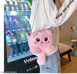 Faux leather kitty cat tail sling bag with elegant design, playful accessory for casual wear