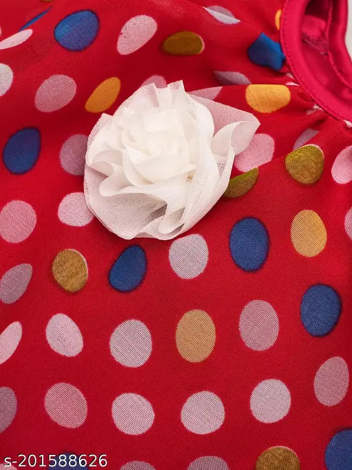 Maroon cap sleeve midi-length festive wedding dress (Creative Kids, polyester) - fun twirling ditsy print dress with shirred waist and pleats