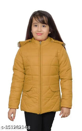 Girls mustard nylon jacket & coat, trendy, comfortable, 7-8 years size