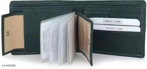 Classic PU men's pocket wallet, solid design with 2 compartments, perfect for multiple cards and currencies. India-made fashion accessory for stylish organization