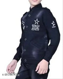 Black denim jackets, solid design with PUBG pattern, kids suit, heavy fabric, India origin