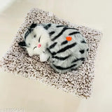 White & black plastic kitten toy, decorative showpiece for car or home