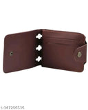 Stylish genuine leather men's combo, canvas & leather bifold wallet with matching belt, solid color design, free size (10cm x 11cm)