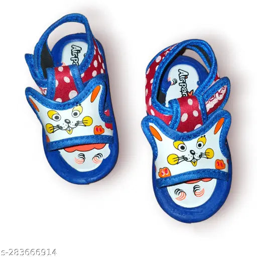 Canvas and PVC cartoon character flip flops for kids, featuring sizes from 6-9 months to 3.5-4 years