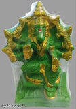 Green polyresin Goddess Varahi idol, Indian-crafted deity figure, 11 cm height