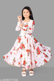 Vibrant Georgette dresses for girls (4-12 years), trendy print net design, India origin