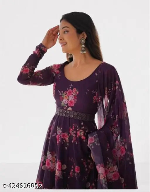 Printed Floral Georgette Designer Gown for Girls & Women, party and wedding wear, good for every occasion
