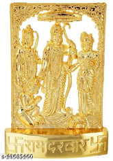 Brass Ram Darbar Murti Statue, 10 x 7 cm, Indian handcrafted god idol