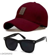 Lightweight, durable acrylic adjustable Ediko cap with black wayfarer sunglasses. Breathable design offers UV protection and adjustable Velcro closure. Ideal summer accessory for men and women." (125 characters)