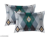 Glace Cotton geometric double bedsheet with 2 pillow covers, fits up to 8 inches mattress, ideal for summer