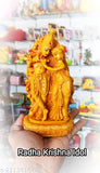 Lord Radha Krishna marble figure statue for home decor, office, or puja. Ajmer-made poly resin idol with dimensions 18x10x4cm and heavy quality
