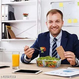 Multicolor clamp-on glass storage bowl set (1000ml), clear and microwave safe for organizing meals