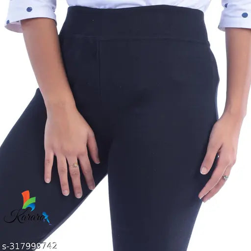 Stylish cotton blend jeggings pack of 4, durable and comfortable for women, available in multiple sizes from 26 to Free Size (India origin)