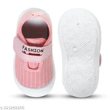 Pink canvas Chu Chu Sound musical shoes for toddlers (3 months - 3 years), featuring anti-skid sole and velcro fastening