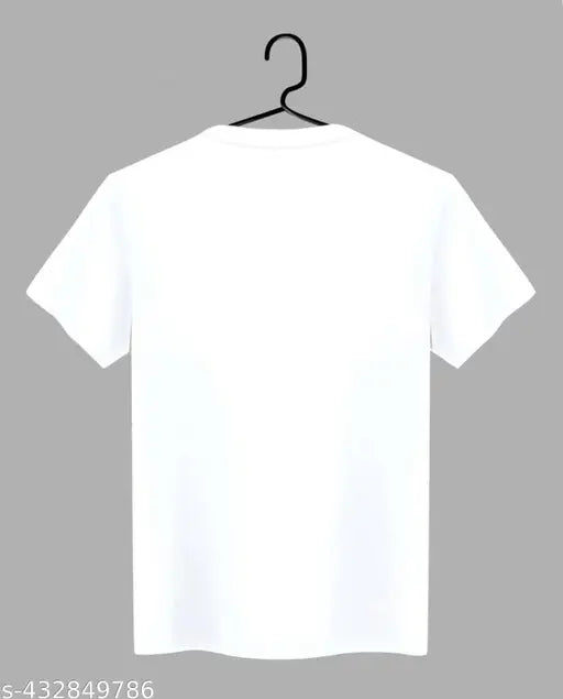 White polyester round neck t-shirt for man, printed net pattern by Geetaffashion