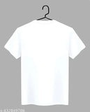 White polyester round neck t-shirt for man, printed net pattern by Geetaffashion