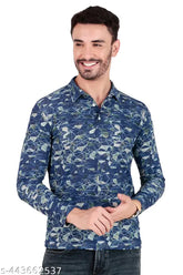 Trendy printed pattern, long sleeve cotton blend shirt for men, ultimate fashion from First Position, India