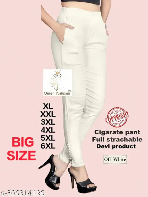 White cotton cigar pants for women, high-quality design, India origin