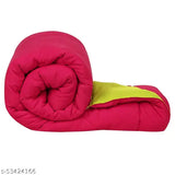 Red & Green Reversible Microfiber Comforter (100x90 inches, PumPum Brand) - Soft cotton blend for plush sleeping experience