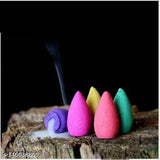 Wooden Backflow Incense cones, set of 40 units with Rose, Lavender, Jasmine & Sandalwood fragrance for puja and meditation