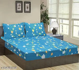 Glace cotton fitted king-size bedsheet with elastic on corners (72x78 inches), floral pattern, machine washable
