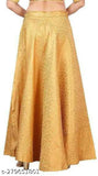Embellished jacquard New Jal Gold skirt, flared design with 40 inch length and waist, Indian craftsmanship