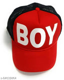 Black red and blue cotton baseball cap set, half net Boy design from India