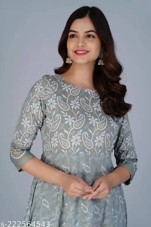 Rayon Angrakha, three-quarter sleeve Indian printed combo, vibrant traditional wear in sizes S to XXXL