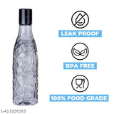 BPA-free, 1L black plastic water bottle set, refrigerator safe, perfect for school, college, work & gym