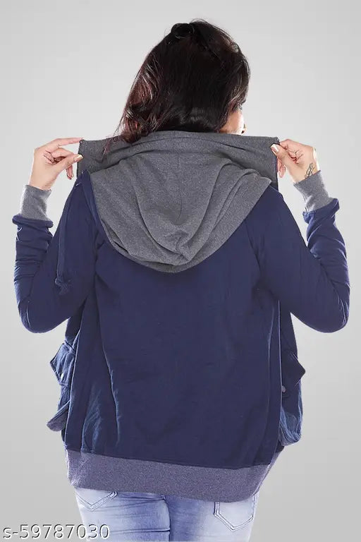 Mintytees stylish cotton sweartshirts with double jacket, long sleeves, solid pattern, mint color, India-made