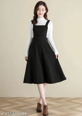 Bhutaiya sleeveless two-piece western dress set, solid net material, sizes XS to XL, India-origin fashion wear