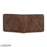 Faux leather men's wallet, 5 card slots, 1 coin pocket, 2 hidden compartments, 2 currency slots, double zipper design for casual use