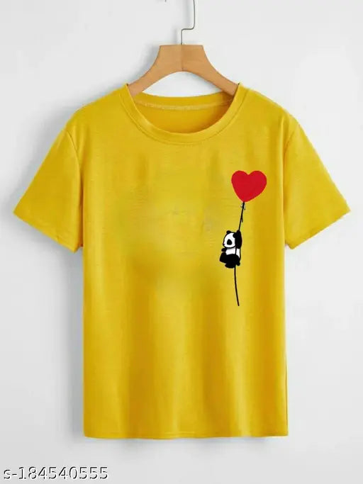 Women's printed cotton regular t-shirt, short sleeves, S-XL sizes