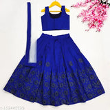 Taffeta silk embroidered lehenga choli for girls (2-6yrs), India origin, elegant design