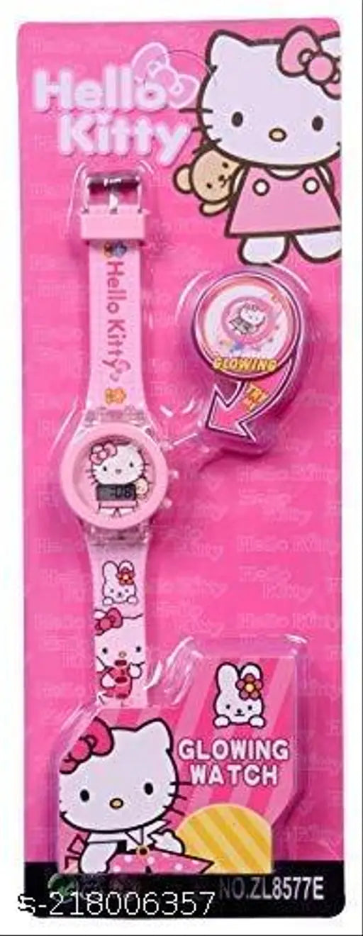 Glowing disco kids watch in free size, Hello Kitty design for ages 4-10