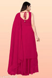 Embroidered designer georgette kurta sets with palazzos, sleeveless, embroidered thread work, ready-to-wear in S, M, L, XL, XXL sizes