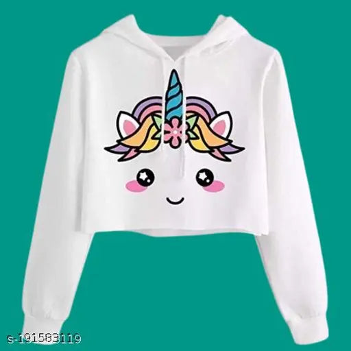 Girls' polycotton sweatshirts & hoodies, long sleeve, printed pattern for teenagers aged 13-16 years, made in India