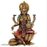Gold resin Laxmi idol for Diwali decorations - Elegant Maa Lakshmi Ji statue for home or office use, attracting wealth, prosperity, and success