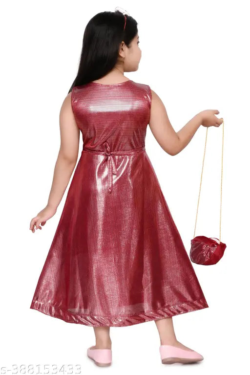 High-quality, sleeveless maxi length dress for girls in vibrant Indian style, acrylic fabric