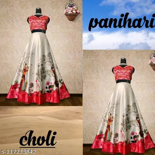 Silk blend kids lehenga choli set with aari work, semi-stitched and long sleeves, Indian traditional wear for ages 9 months to 14 years