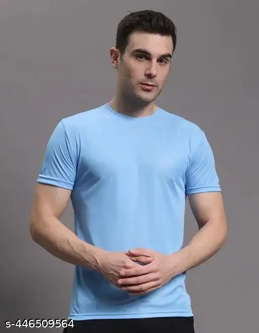 Solid polyester short-sleeved shirt from SL Kartik Creation, Indian men's fashion piece