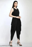 New Fancy crepe maxi dhoti jumpsuit, Indian festive wear with elastic waist and sweat-absorbent armpit lining