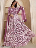 Elitevibe embroidered net long gown, Bollywood-style wedding dress with long sleeves, Indian-made designer embroidered net dress