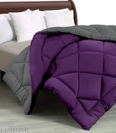Purple-grey microfibre comforter (200 GSM), plush and breathable for a cozy sleep experience