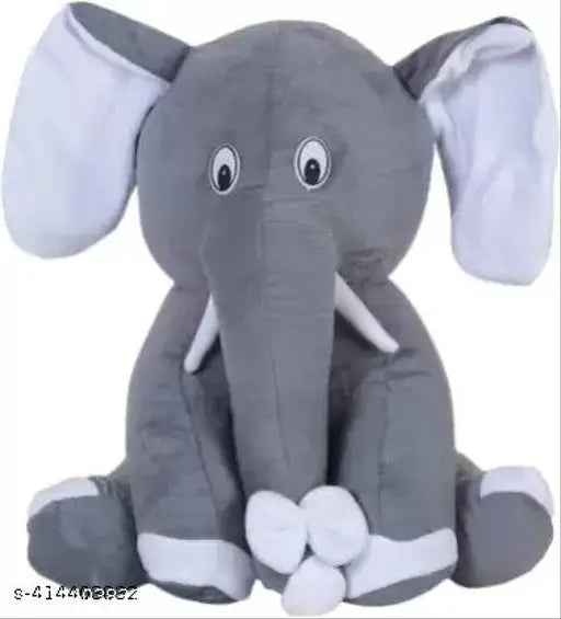 Grey soft-sit elephant, unisex stuffed animal toy for kids' special occasions and gifting - 25cm (Grey)