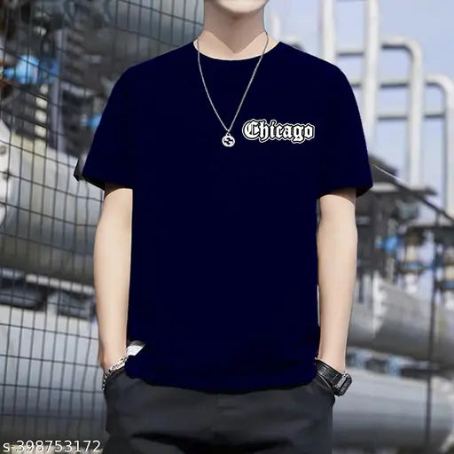 Latest Chicago 23 printed half sleeves cotton blend unisex t-shirt | premium casual wear, short sleeves, round neck