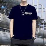 Latest Chicago 23 printed half sleeves cotton blend unisex t-shirt | premium casual wear, short sleeves, round neck