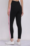 Striped cotton blend ladies side patty jeggings from India