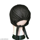 Cotton canvas hijab cap/underscarf/headwrap, self-designed pattern, onesize, imported from India (2 pack of 2)