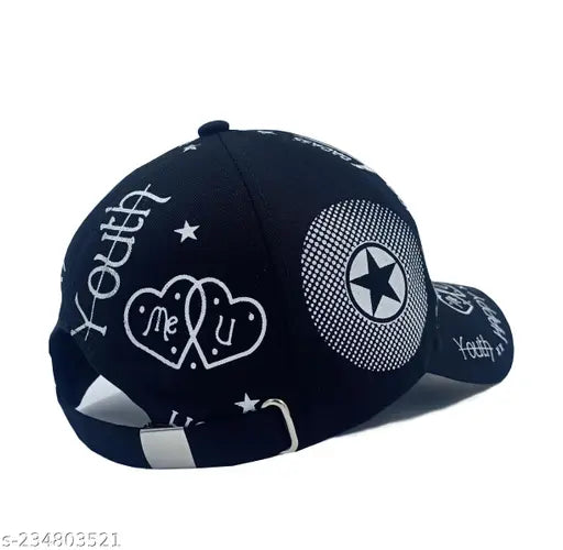 Stylish cotton printed baseball cap for men and women, adjustable design for sports and casual wear